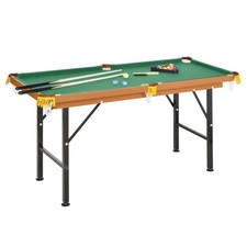 Kids Portable Folding Billiards Pool Table Fun Game w/ Cues, Ball, Rack, Chalk