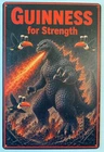 Guinness Beer Metal Sign - Guinness For Strength Retro Vintage Irish Loch Ness