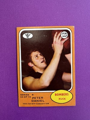 1973b Scanlens VFL Card #64 Peter Daniel , Essendon . *Very Good Condition*