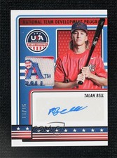 2023 USA Baseball Stars & Stripes Materials Prime 13/16 Talan Bell Auto 0j81