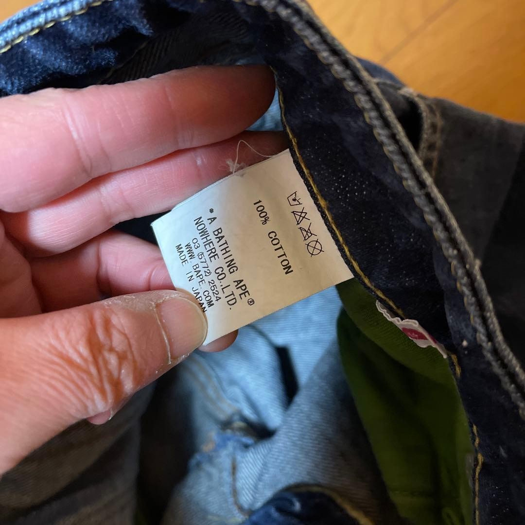 A Bathing Ape Straight Denim Pants Jeans Blue Navy SW 70cm Inseam 66cm BA0226217 thumbnail 15