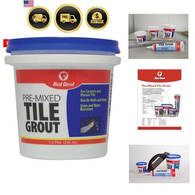 Pre-Mixed Tile Grout - Professional Quality, Excellent Adhesion, Ideal for Wa...