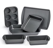 6 Piece Non-Stick Bakeware Sets Carbon Steel Easy for Release & Clean Up Kitchen