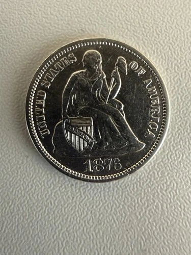 1876 CC Seated Liberty Seated Dime Blast White- UNC.    RM151