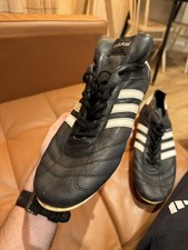 Adidas Football Boots Men Size UK 12 Kaiser 5 Black Leather Classic Soccer