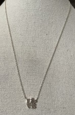 Sterling Silver Mickey Mouse Love Necklace 18" Adjusts Shorter Petite