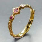 Vintage ring Natural Rhodolite Ring 925 Sterling Silver Size 7.25 /R462089