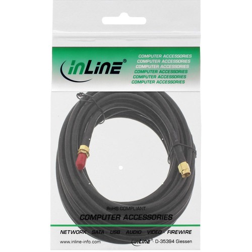 WLAN Kabel, InLine, R-SMA-Stecker auf R-SMA-Kupplung, 5m - Bild 2 von 2