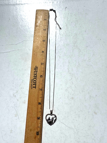 Colgante Luna Corazón Lobo Aullador Plata de Ley 925 Cuelga - Imagen 5 de 5