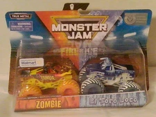 Spin Master Monster Jam 2019  Zombie  & El Toro Loco  Fire & Ice  Walmart Only