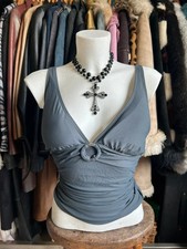 Grey halterneck tankini top