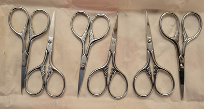 Gingher 3.5'' Chrome Lion's Tail Embroidery Scissors Set of 6, Italy