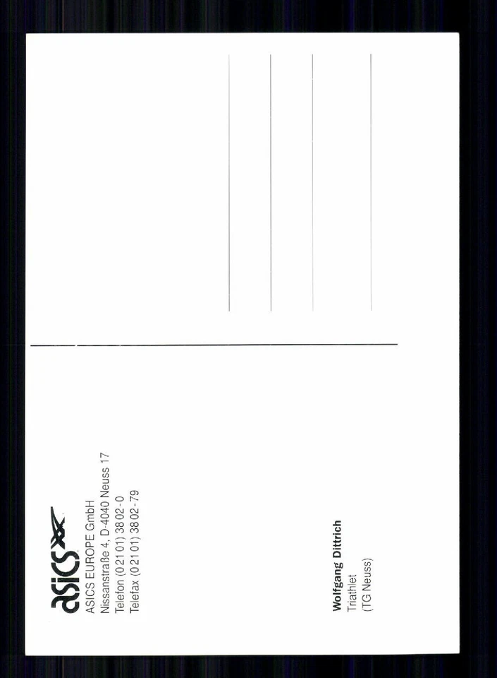 Wolfgang Dittrich Autogrammkarte Originial Signiert Triathlon + A 246258 - Bild 2 von 2