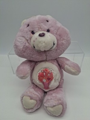 Vintage Care Bears Share Bear Plush 13'' Purple Milkshake Ice Cream 1985 Kenner