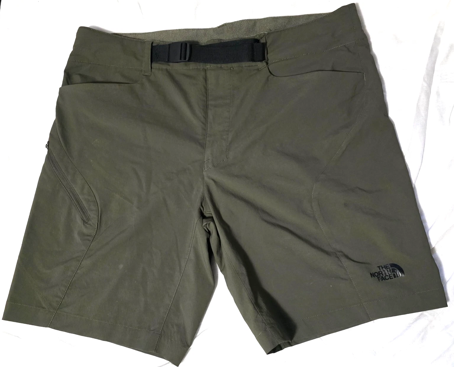 North Face Men's 34 Regular Hiking Shorts Green With Belt