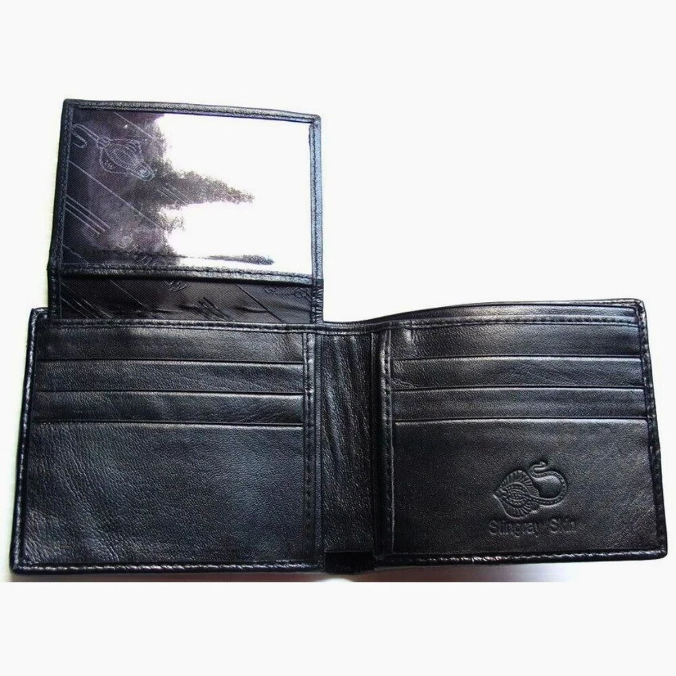 Wallet Bifold Slim Card Genuine Leather Men's Credit Holder Vintage Minimalist - Image 4 of 4