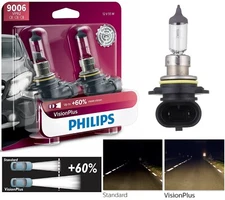 Philips VIsion Plus 60% 9006 55W Two Bulbs Head Light Low Beam Replacement Fit