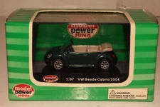 MODEL POWER HO SCALE 2004 VOLKSWAGEN BEETLE CONVERTIBLE, GREEN, 1:87, NIB