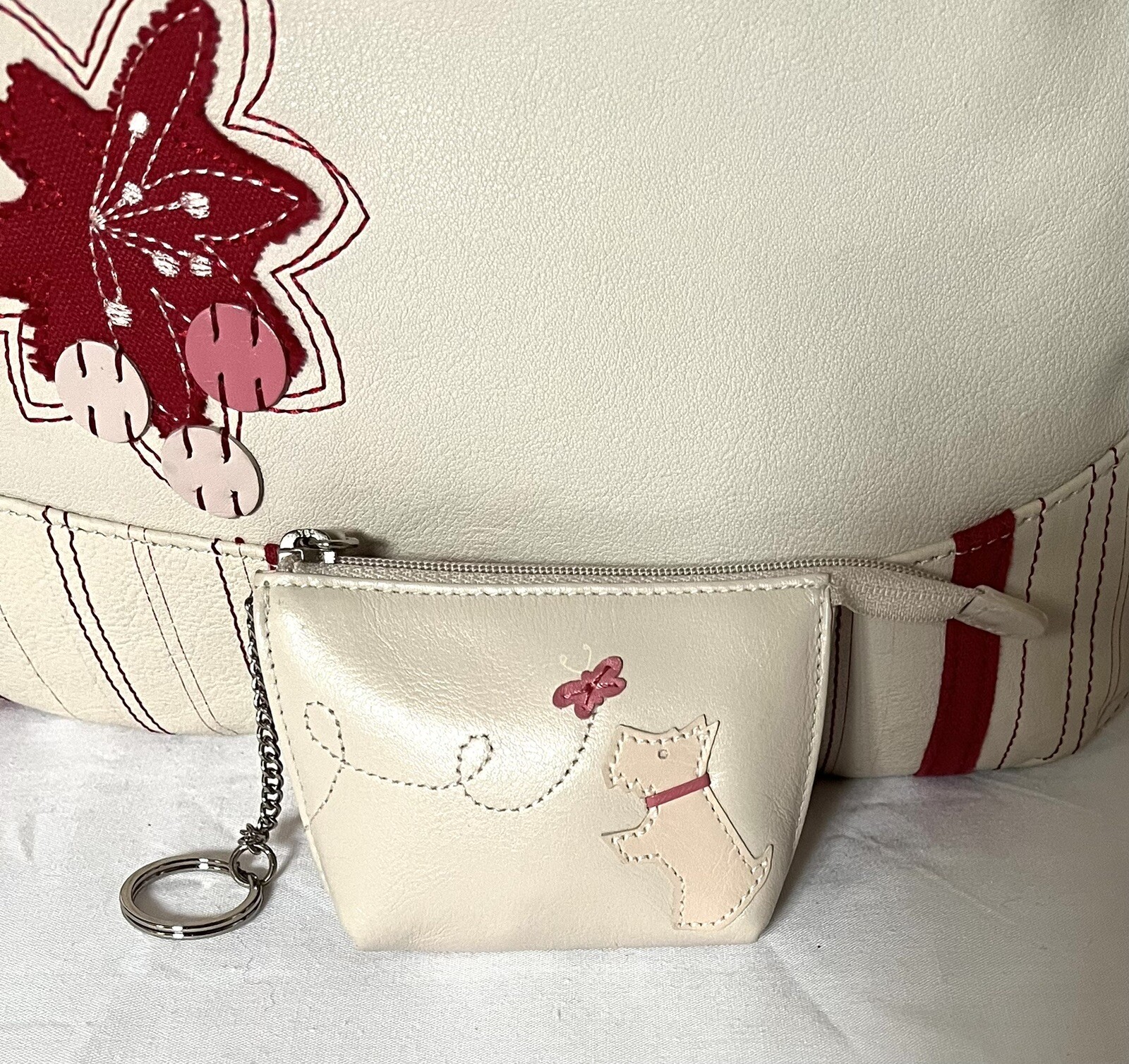Radley Cherry Blossom Embroidered Leather Bag & Coin Purse eBay