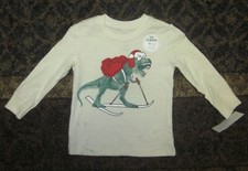 OSHKOSH B'GOSH TODDLER 12M XMAS DINOSAUR W/ FLAP UNDER SACK LONG SLEEVE NWT  
