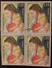 Timbres oblitérés - France - YT1958 - Rubens -Bloc de 4- Cachet ROND - 1977