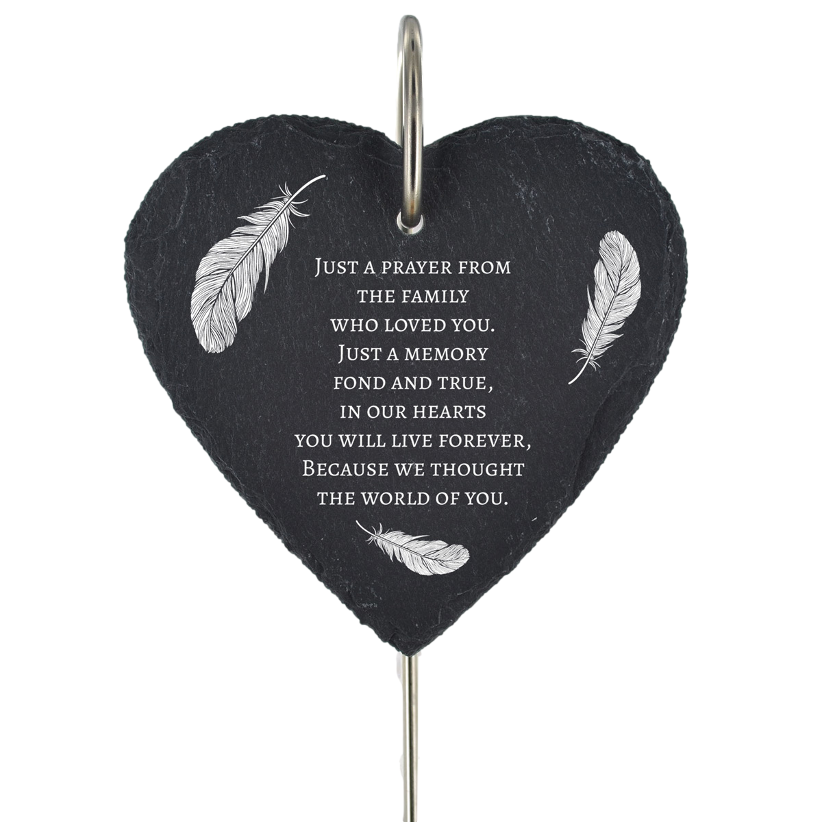Feather Grave Stick Marker Plaque Ornament Religious Grave Decor Slate Heart