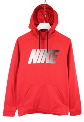 Nike Dri-Fit Sweat Homme M à Capuche Pull Logo Poche Kangourou Rouge - Photo 1/4
