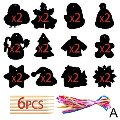 Christmas Scratch Art Magnets Craft Activity For Children Party Filler Bag T0W4 - Picture 13 of 16