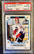 1991 7th Inning Sketch OHL Hockey #357 Todd Bertuzzi Rookie Card PSA 10 GEM MINT