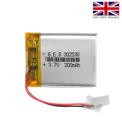 3,7V 200mAh LiPo 1S Polymer Akku: MP3, GPS, Uhr - 302530