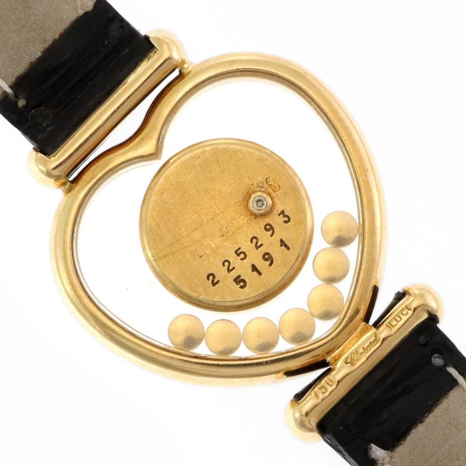 Reloj de cuarzo Chopard Happy Diamond con bisel en corazón de oro amarillo de 18 quilates para dama 5191 Foto 4 de 4