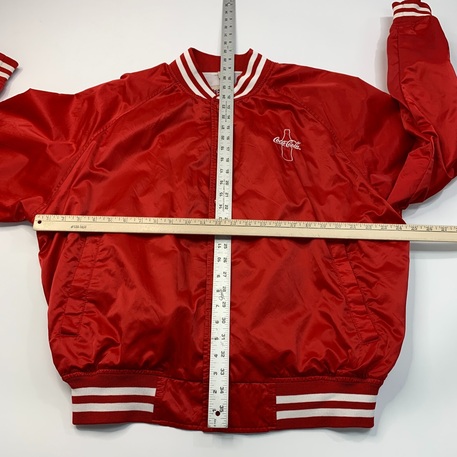 Vintage Coca Cola Satin Varsity Jacket Mens XL Coke R… Gem