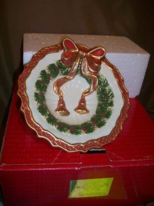 FITZ &amp; FLOYD CLASSICS CHRISTMAS WREATH CANDY BOWL | eBay