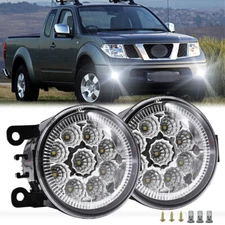 Pair fits Nissan Frontier 2005-19 LED Front Bumper Fog Lights Lamp w/ Clear Lens
