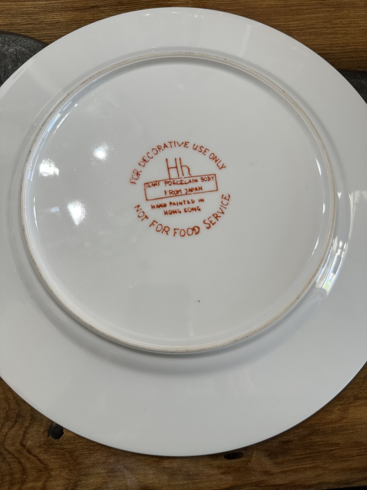 Large Chinese Export 12 inch Charger Plate Orange Gold Gilded Painted