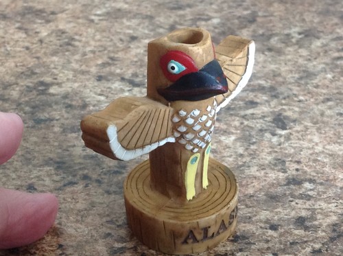 ALASKA Souvenir Eagle Totem Pole Toothpick Holder - Picture 2 of 4