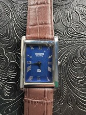RARE BLUE SILVER Vintage Seiko Slim Quartz Me...