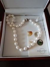 Perlkette Perlen Halskette Süßwasser Zuchtperlen Kette Schmuck Perlfekt