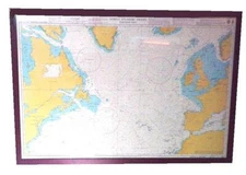 HUGE ADMIRALTY CHART #4011 - NORTHERN PART NORTH ATLANTIC - 28"X42" - 1997 - VG