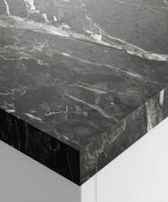 Omega Marquina Marble Square Edge Worktop | Various Sizes, Upstands, Splashbacks