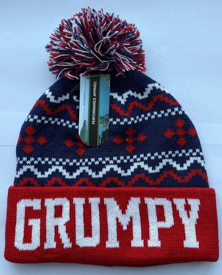 PERFORMANCE APPAREL Adult Knitted Beanie Hat GRUMPY, Fun Gift
