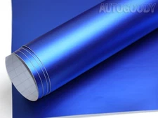 12" x 60" Satin Matte Chrome Metallic Deep Blue Vinyl Film Wrap Bubble Free