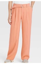 New Women's High-Rise Relaxed Fit Straight Belted Trousers - a New Day Size: 10