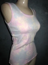 Claire Pettibone Top Tank Lounge Wear PJ Tie Dye Lilac Peacock 32 - 34 S NEW Vtg