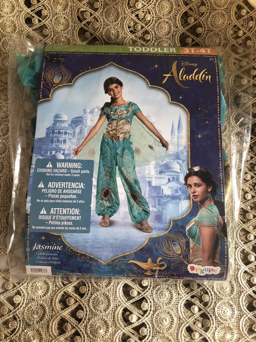 Disguise Disney's Aladdin Live Action Girls Classic Teal Jasmine Halloween Costume, Size: 3T-4T