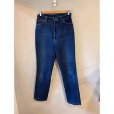 Chic High Waisted Straight Leg Jeans Women Size 14 Vintage 80s Made in USA Blue