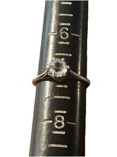 Vintage Sterling Silver 925 Clear Crystal Engagement Bridal Size 7 751