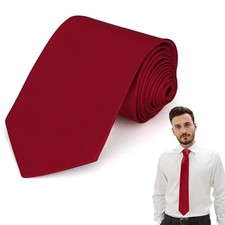 Ties for Men, Mens Ties Solid Color, Men's Neckties Satin, Formal Tie Burgundy