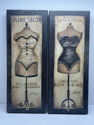 Paragon Picture Gallery Corset I & III Canvas Wall Art Set   Vintage Paris Dress