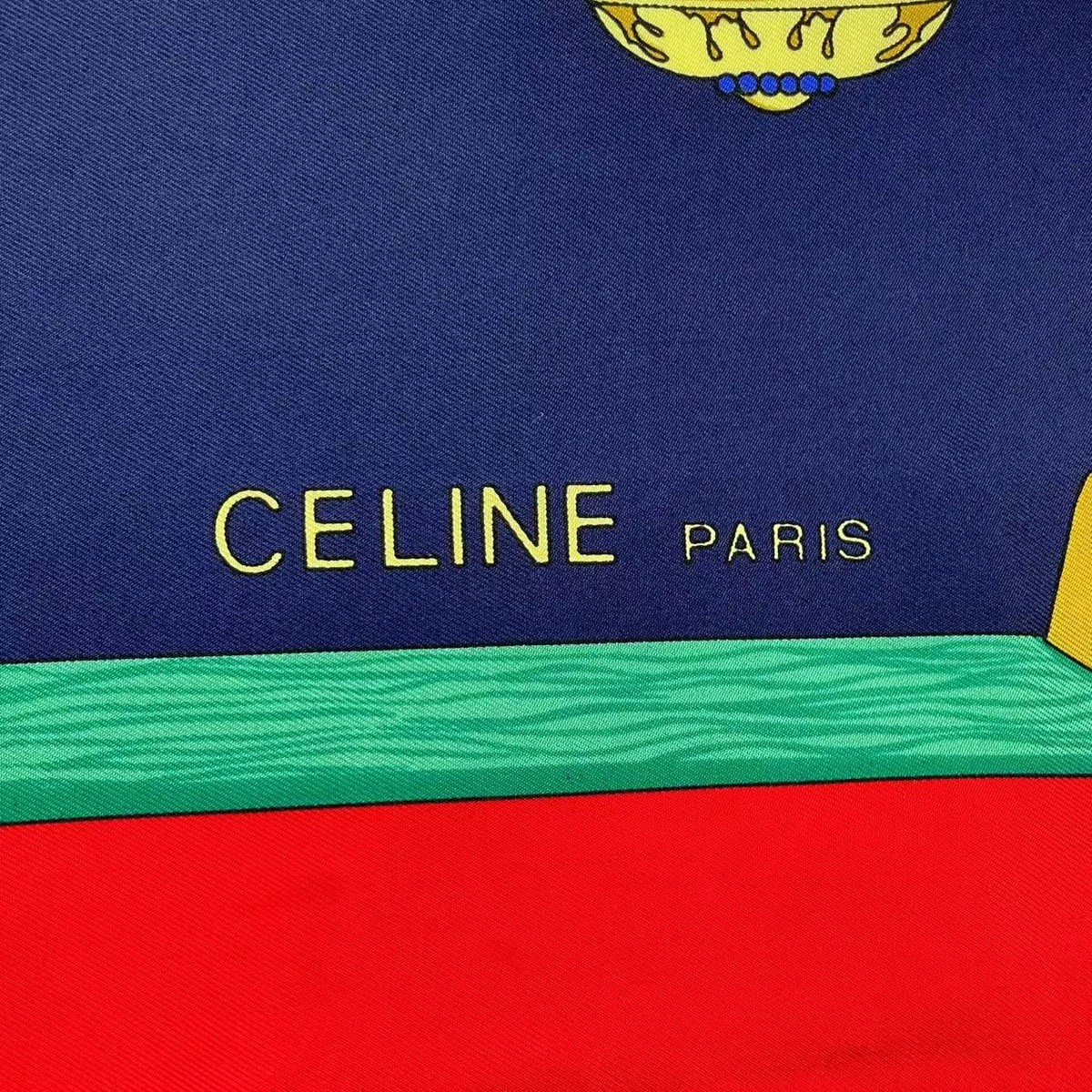 Celine scarf large 85cm 33″ square silk logo navy | eBay